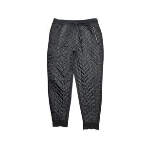Athleta Quilted Hybrid Jogger Pants Womens 14 Black Excellent Insulated Stretch